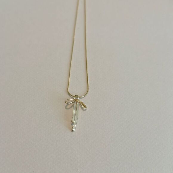 Boho bow necklace M983 - Picture 5 of 6